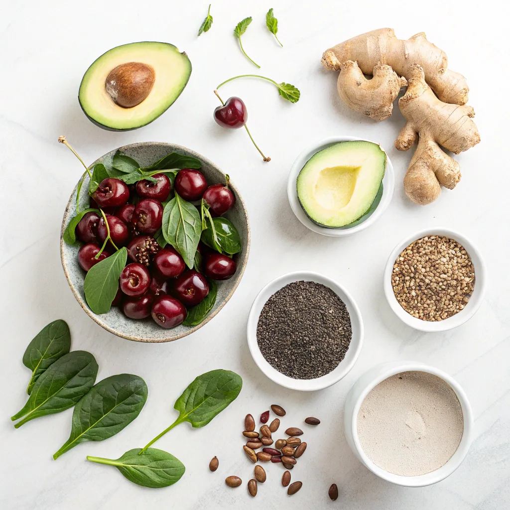 Cherry‑Spinach Anti‑Inflammatory Smoothie: A Powerful Daily Ritual Cherry‑Spinach Anti‑Inflammatory Smoothie Cherry-Spinach Smoothie Ingredients Flat Lay