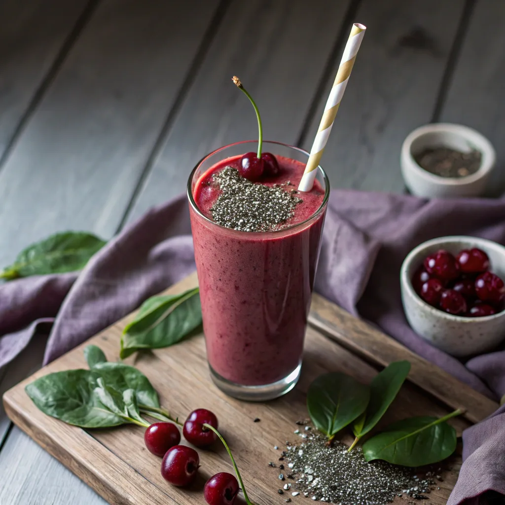 Cherry‑Spinach Anti‑Inflammatory Smoothie: A Powerful Daily Ritual Cherry‑Spinach Anti‑Inflammatory Smoothie Cherry-Spinach Smoothie Served with Garnish